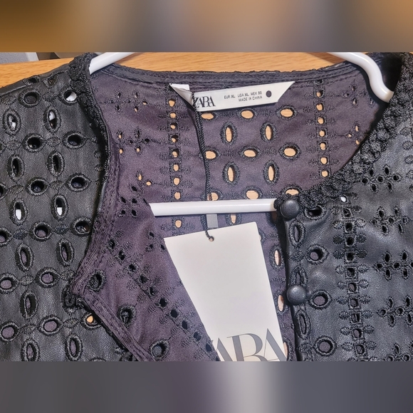 NWT Black Zara Faux Leather Jacket - Picture 4 of 5